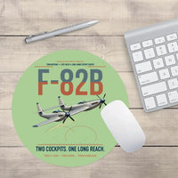 Thumbnail for F-82B Twin Mustang design on light green round mouse pad