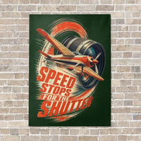 Thumbnail for Speed Stops For The Shutter vertical canvas print - no frame - dark green background