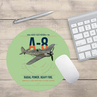 Thumbnail for Focke-Wulf Fw 190A-8 design on light green round mouse pad