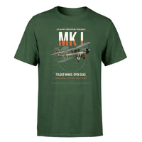 Thumbnail for Fairey Swordfish Mk I design on dark green t-shirt, single-side print