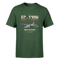 Thumbnail for EC-130H Compass Call design on dark green double-side t-shirt, single-side print