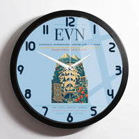 Thumbnail for Zvartnots International Airport (EVN) design on light blue framed wall clock