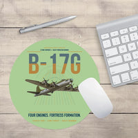 Thumbnail for B-17G Flying Fortress design on light green round mouse pad