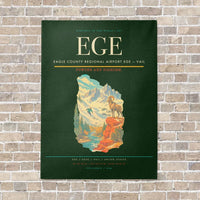 Thumbnail for Eagle County Regional Airport EGE — Vail vertical canvas print - no frame - dark green background