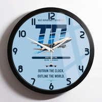 Thumbnail for Boeing 777-200LR design on light blue framed wall clock