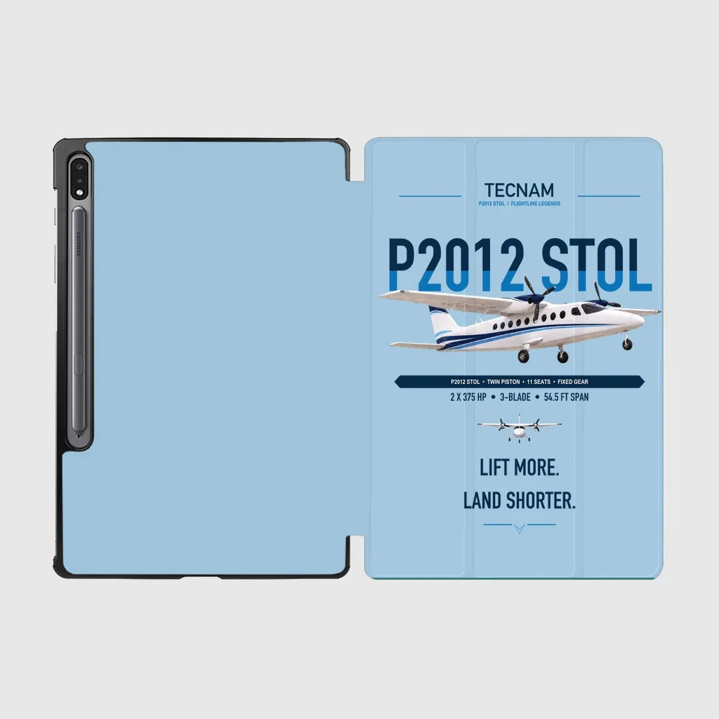 Tecnam P2012 STOL design on light blue samsung tablet tablet case
