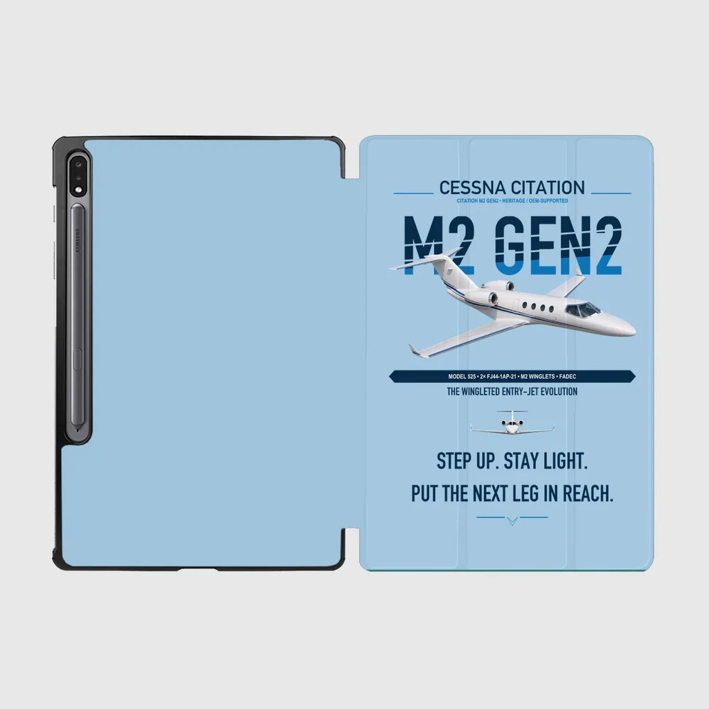 Cessna Citation M2 Gen2 design on light blue samsung tablet tablet case