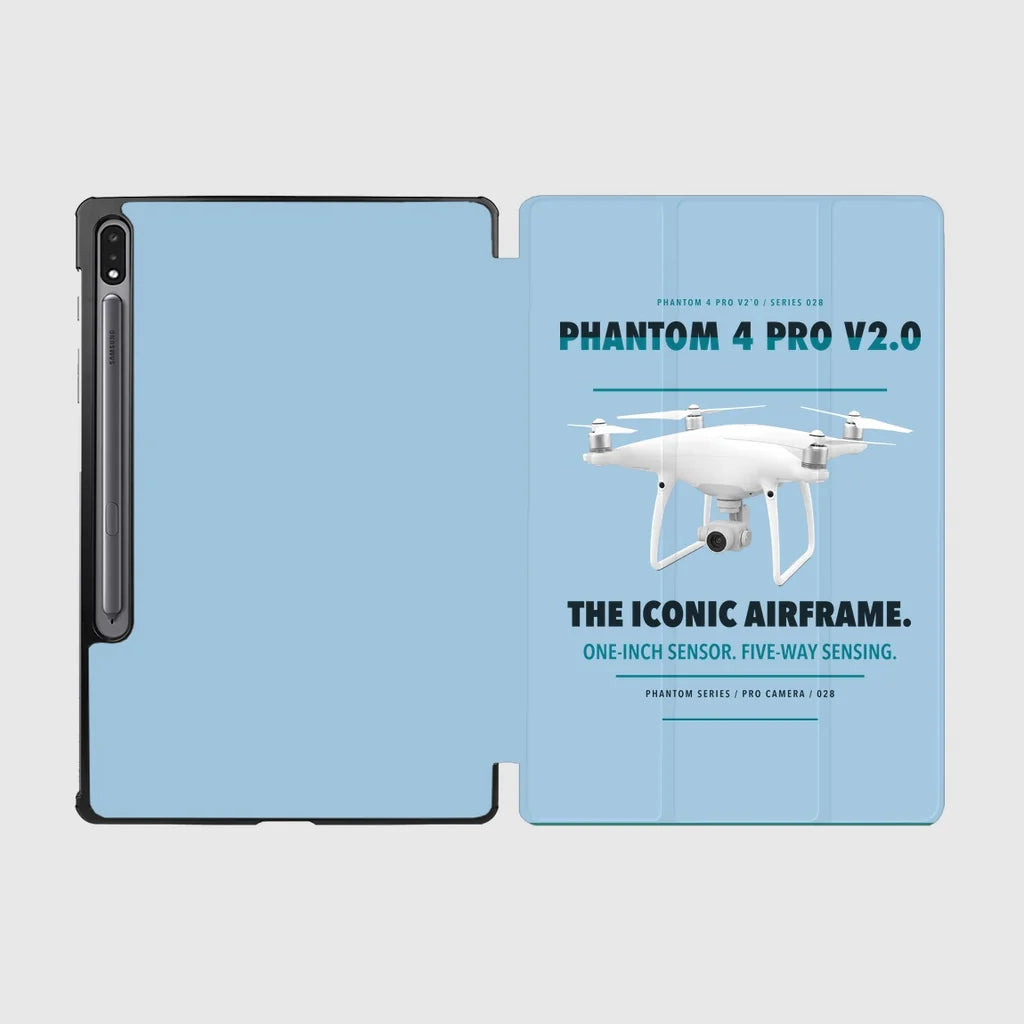 DJI Phantom 4 Pro V2.0 design on light blue samsung tablet tablet case