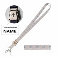 Thumbnail for The Fighter Jet 35 Silhouette seat belt lanyard - light gray with name
