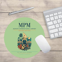 Thumbnail for Maputo International Airport (MPM) design on light green round mouse pad