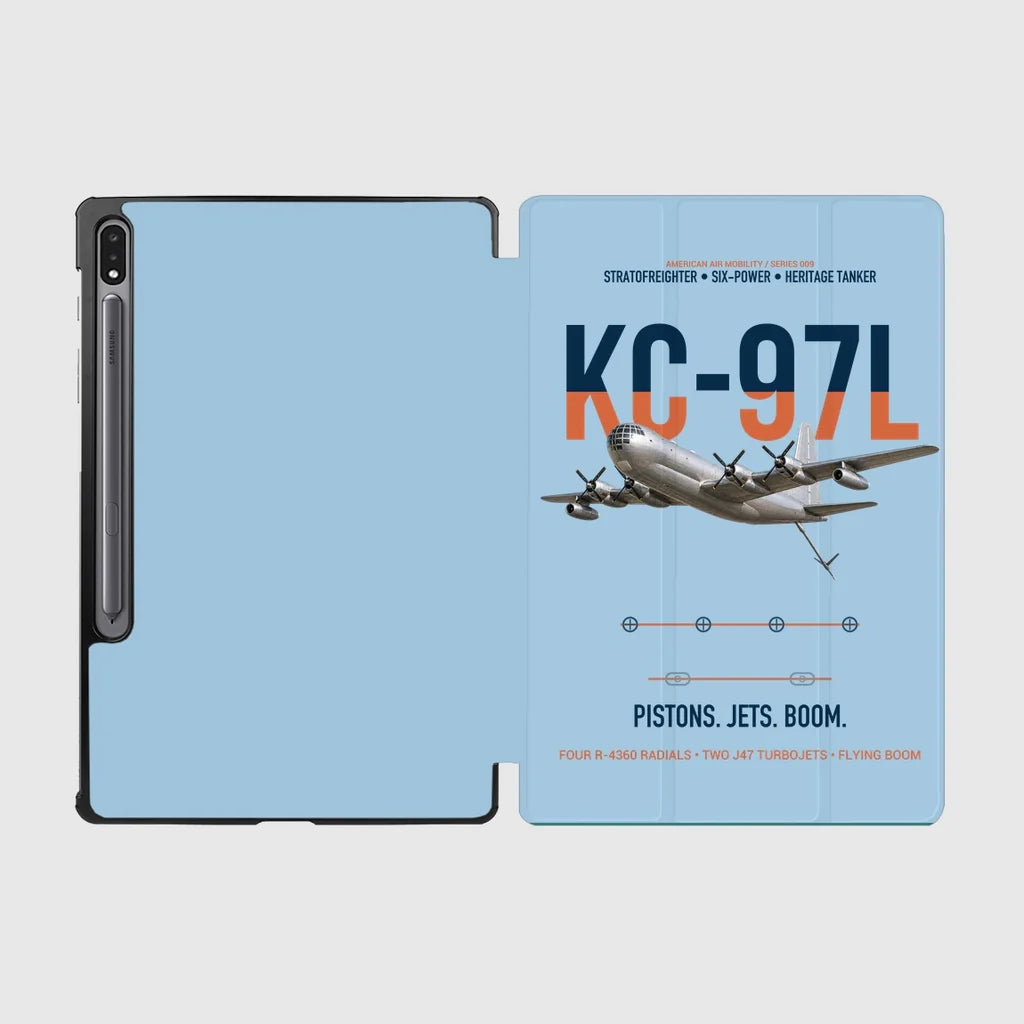 KC-97L STRATOFREIGHTER design on light blue samsung tablet tablet case