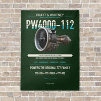 Thumbnail for PW4000-112 vertical canvas print - no frame - dark green background