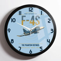 Thumbnail for F-4S Phantom II design on light blue framed wall clock
