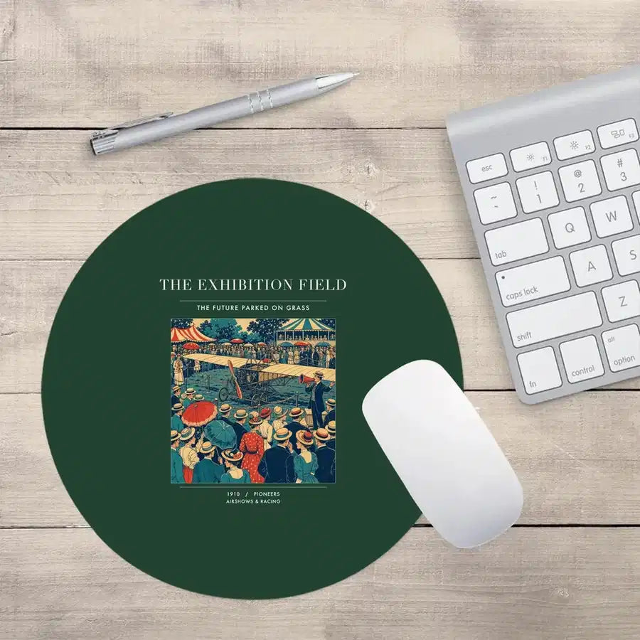 VINTAGE G4322 - The Exhibition Field - Designed Mouse Pads design on darkgreen round