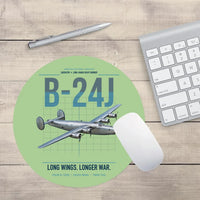 Thumbnail for B-24J Liberator design on light green round mouse pad