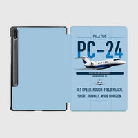 Thumbnail for Pilatus PC-24 design on light blue samsung tablet tablet case