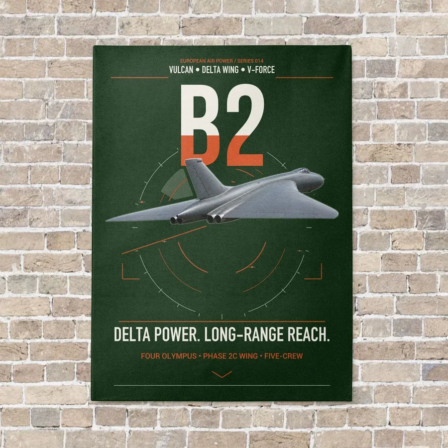 Avro Vulcan B2 vertical canvas print - no frame - dark green background