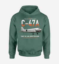 Thumbnail for C-47A Skytrain design on green double-side hoodie, single-side print