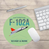 Thumbnail for F-102A Delta Dagger design on light green round mouse pad
