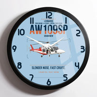 Thumbnail for Leonardo AW109SP GrandNew design on light blue framed wall clock