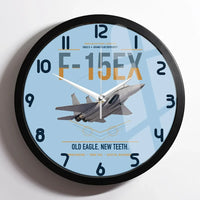 Thumbnail for F-15EX Eagle II design on light blue framed wall clock