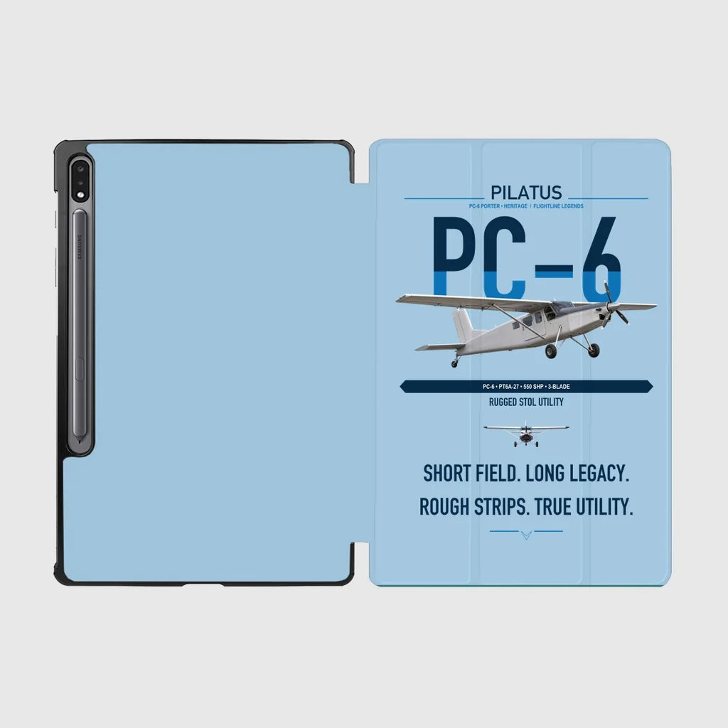 Pilatus PC-6 Porter design on light blue samsung tablet tablet case