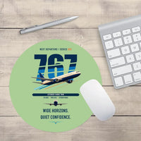Thumbnail for Boeing 767-300ER design on light green round mouse pad