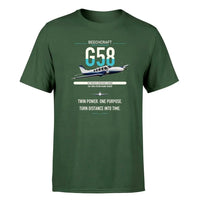 Thumbnail for Beechcraft Baron G58 design on dark green t-shirt, single-side print