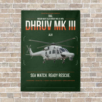 Thumbnail for HAL ALH Dhruv Mk III vertical canvas print - no frame - dark green background