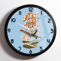 Thumbnail for The First Pass Wakes The Field design on light blue framed wall clock