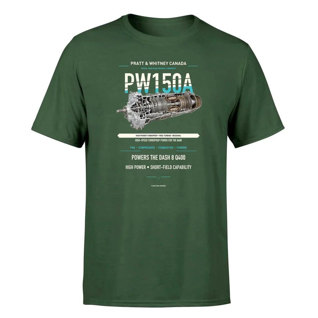 PW150A design on dark green single side