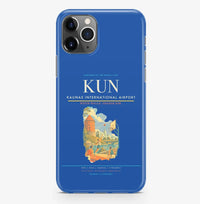 Thumbnail for Kaunas Airport (KUN) design on blue iPhone 16 Pro MagSafe case