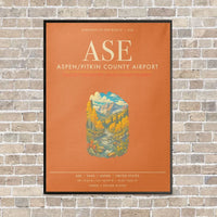 Thumbnail for Aspen - Pitkin County Airport ASE - Canvas Framed - Orange