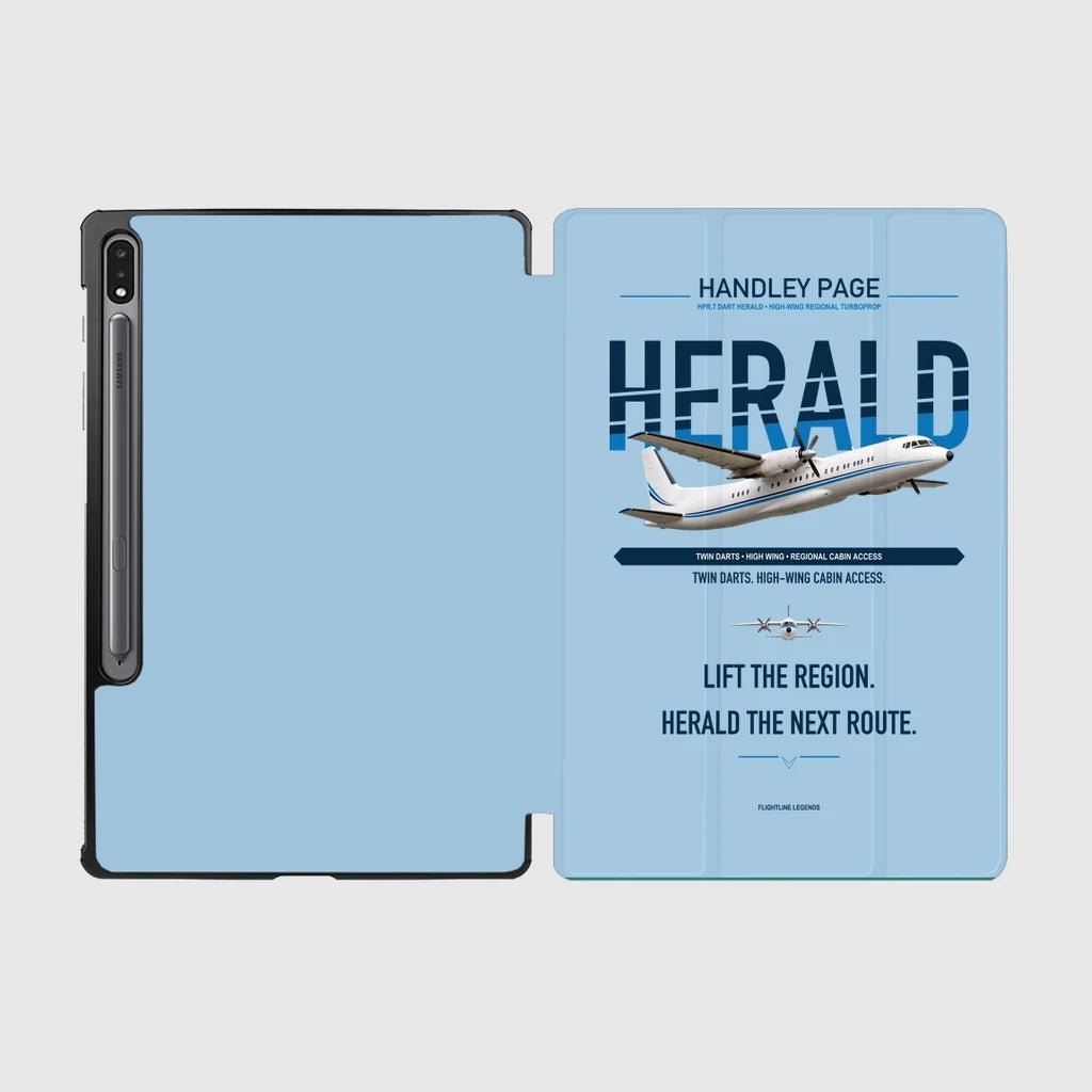 Handley Page HPR.7 Dart Herald design on light blue samsung tablet tablet case
