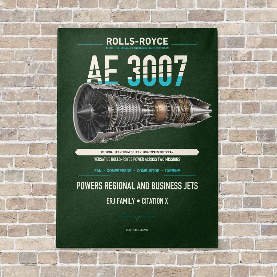 AE 3007 vertical canvas print - no frame - dark green background