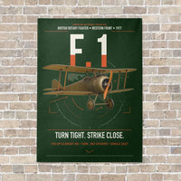 Thumbnail for Sopwith Camel F.1 vertical canvas print - no frame - dark green background