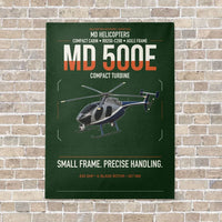 Thumbnail for MD Helicopters MD 500E vertical canvas print - no frame - dark green background