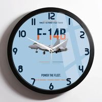Thumbnail for F-14B Tomcat Power The Fleet design on light blue framed wall clock