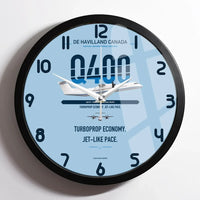 Thumbnail for De Havilland Dash 8-400 design on light blue framed wall clock