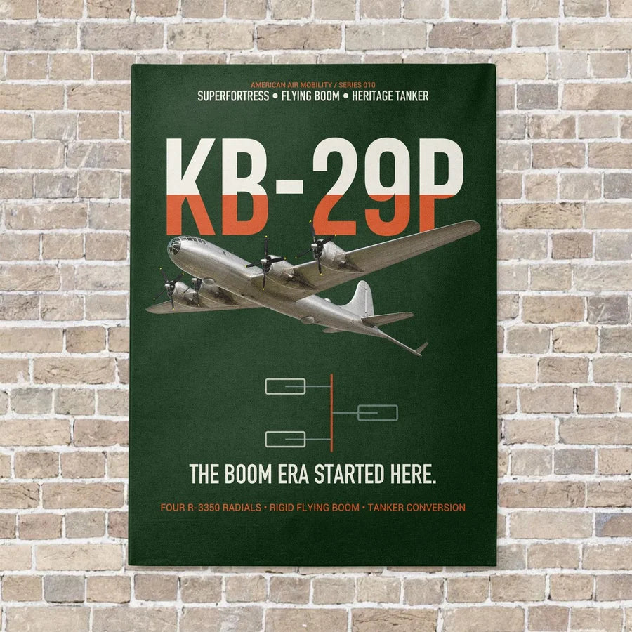 KB-29P SUPERFORTRESS vertical canvas print - no frame - dark green background
