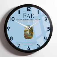 Thumbnail for Hector International Airport (FAR) design on light blue framed wall clock