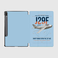 Thumbnail for Saab J 29F Tunnan design on light blue samsung tablet tablet case