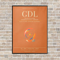 Thumbnail for Guadalajara International Airport GDL - Canvas Framed - Orange