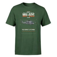 Thumbnail for Sikorsky MH-60S Seahawk design on dark green t-shirt, single-side print