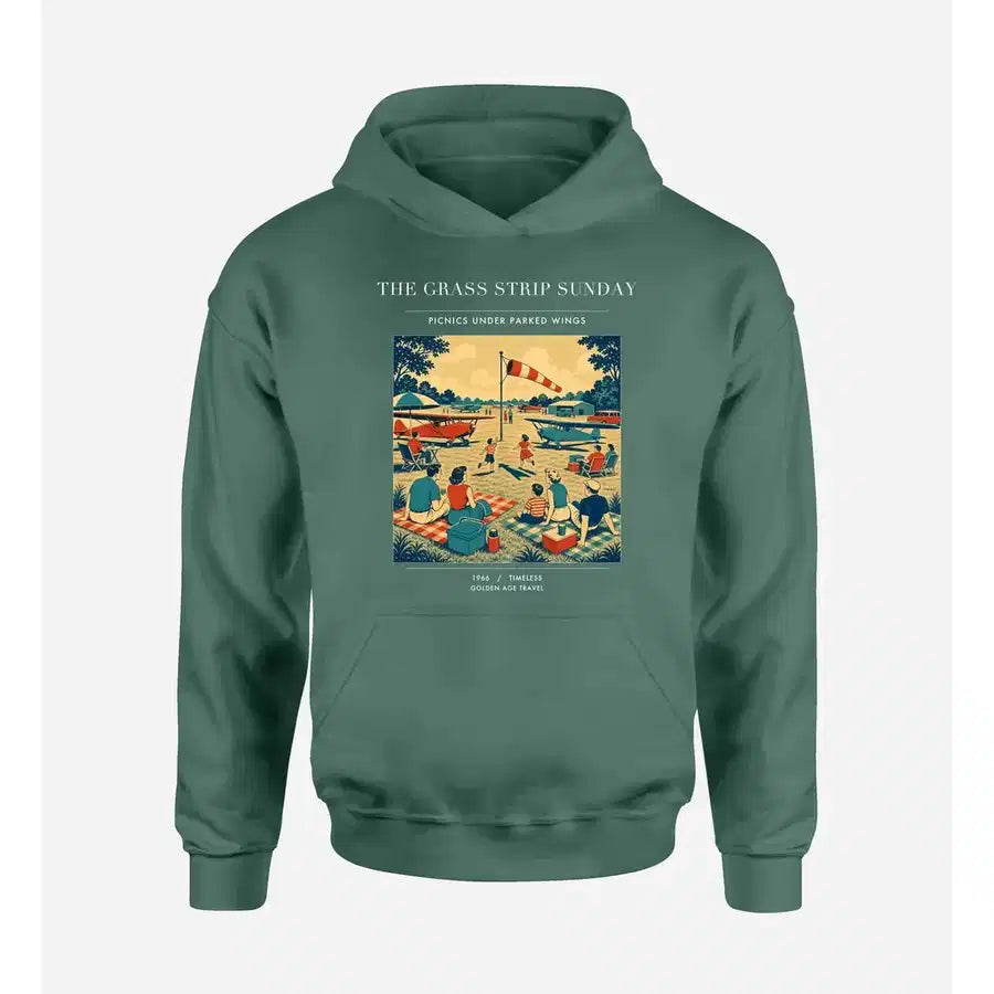 VINTAGE G4241 - The Grass Strip Sunday - Premium Hoodie design on green premium