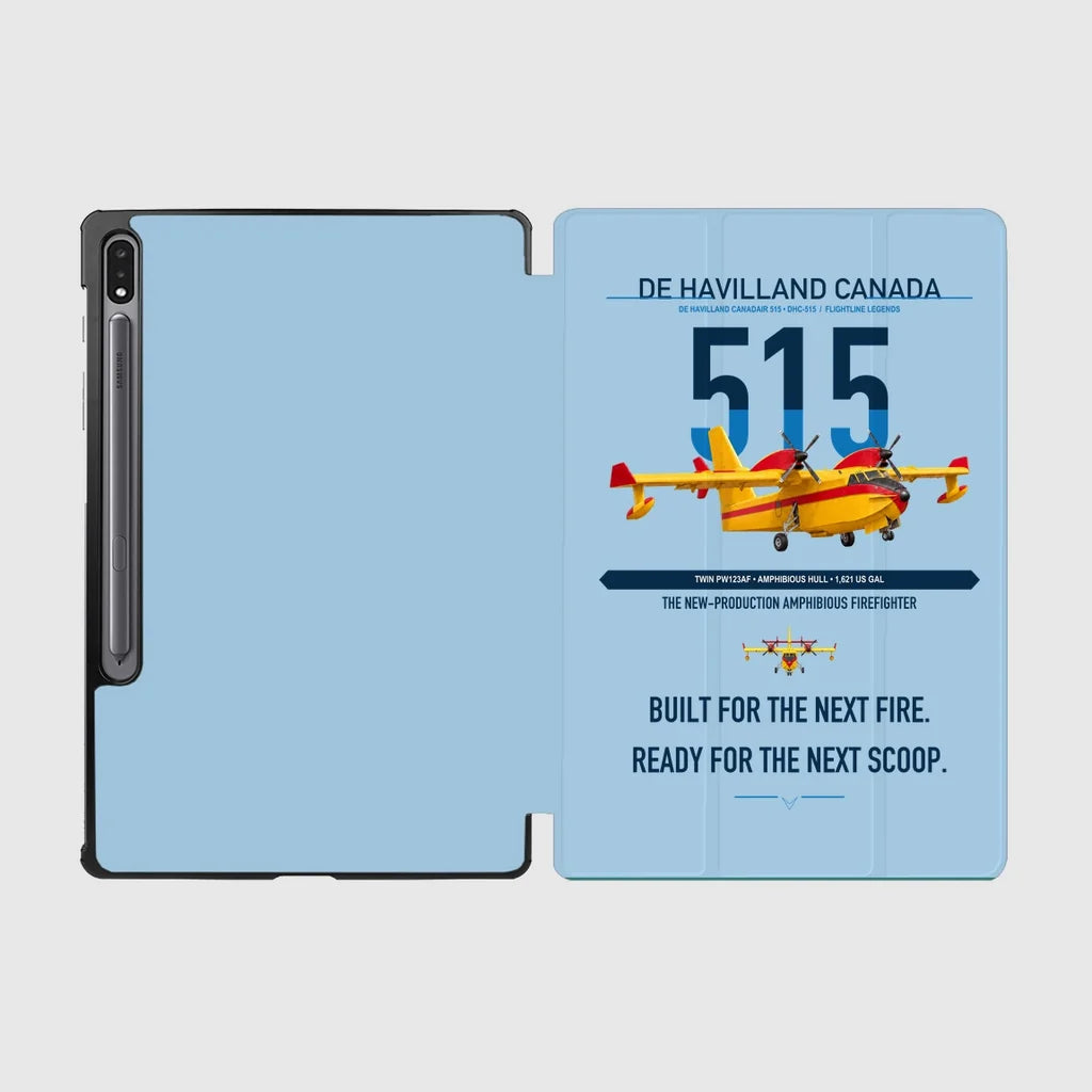 De Havilland Canadair 515 design on light blue samsung tablet tablet case