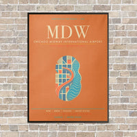 Thumbnail for Chicago Midway International Airport MDW - Canvas Framed - Orange