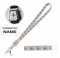 Thumbnail for Airbus A380 & GP7000 Engine seat belt lanyard - light gray with name
