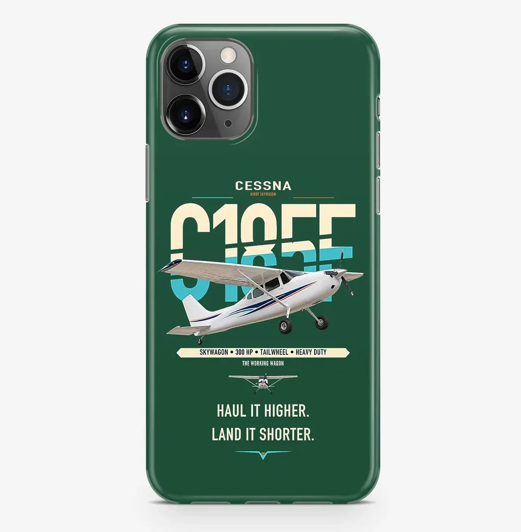 Cessna A185F Skywagon design on dark green magsafe iphone case, for iPhone Pro Max