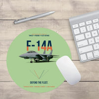 Thumbnail for F-14A Tomcat Defend The Fleet design on light green round mouse pad